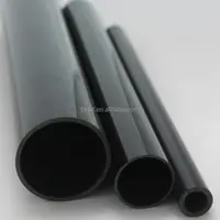 Tuyau pour Tube arrondi en plastique noir, tube ABS PP PVC, pour toutes les tailles, sortie d'usine, mm