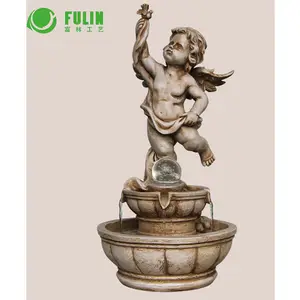 Offre Spéciale usine directement ange fontaine d'eau de boule de roulement avec statues d'intérieur