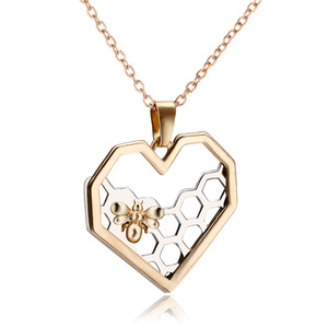 <span class=keywords><strong>Collana</strong></span> <span class=keywords><strong>girocollo</strong></span> <span class=keywords><strong>con</strong></span> ciondolo a forma di cuore a nido d'ape a forma di ape - Product Image 6