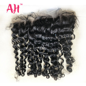 Bán Hot Chất Lượng Cao Ren Trong Suốt Phía Trước Thô Miến Điện Xoăn Con Người Trinh Nữ Tóc Thụy Sĩ 13*4 Ren Phía Trước Với Tóc Em Bé - Product Image 5