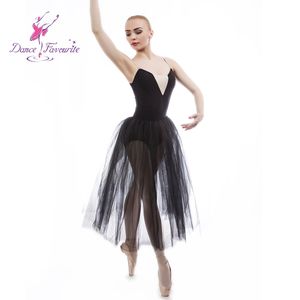 Tutù Lungo Romantico Nero per Danza Classica <span class=keywords><strong>da</strong></span> Ragazza, Abito in Tulle Morbido 17002-2 - Product Image 2