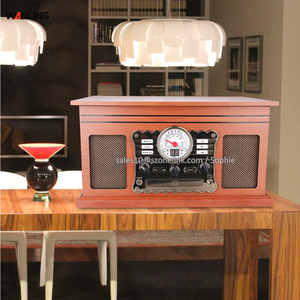 Nostalgic <strong>CD</strong> Recorder DAB Radio Wooden Turntable Phonograph with <strong>USB</strong> Cassette <strong>Player</strong> - Product Image 6
