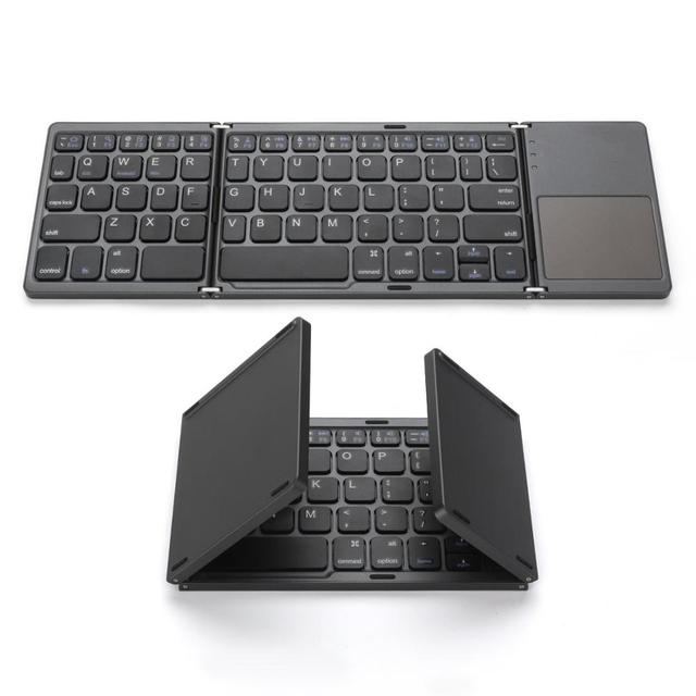 Wholesale Ce Rohs Teclado Dobravel Touchpad Foldable Keyboard Folding Wireless bluetooth Tastatur Mouse and Keyboard for apple