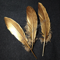 Plumes scintillantes métalliques, 1 pièce, or, accessoires de mode, DIY, plumes d'oie, peintes, vente en gros