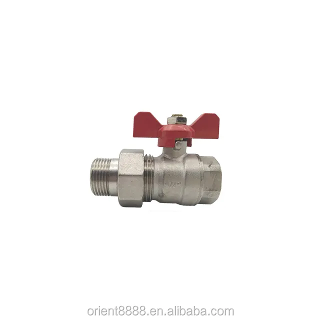 Kuningan Ball Valve dengan Longgar Bersama Butterfly Handle Ball Valve Hot Produk Sanitary Safety Valve Grosir Kuningan Flap Jenis Ball