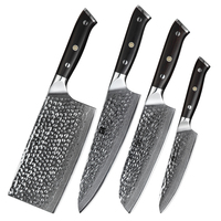 4Pcs 67 Layers Professional Damas Steel Chef Knife Set High quality Sharp Kitchen Knives Manufacturer