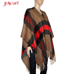Autunno-inverno per le <span class=keywords><strong>donne</strong></span> <span class=keywords><strong>poncho</strong></span> scialli plaid caldo <span class=keywords><strong>poncho</strong></span> - Product Image 3
