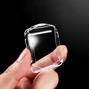Pour <span class=keywords><strong>Apple</strong></span> <span class=keywords><strong>Watch</strong></span> 11 10 9 7 8 Coque complète en silicone cristal transparent 46mm 49mm 42mm <span class=keywords><strong>40mm</strong></span> 44mm 41mm 45mm - Product Image 1