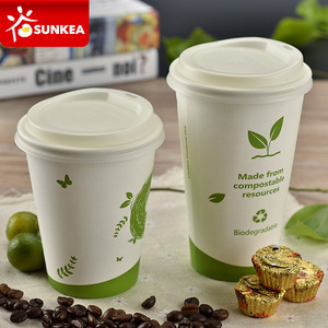 <span class=keywords><strong>Gobelet</strong></span> à café en papier compostable biodégradable de qualité alimentaire PLA avec couvercle, 4 oz, 8 oz, 10 oz, 12 oz, 16 oz, 20 oz - Product Image 3
