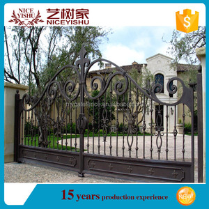 2016 lates moderne métal coulissant jardin principale porte conceptions/bonne qualité et bas <span class=keywords><strong>prix</strong></span> <span class=keywords><strong>grille</strong></span> <span class=keywords><strong>en</strong></span> <span class=keywords><strong>fer</strong></span> <span class=keywords><strong>forgé</strong></span> conception - Product Image 2