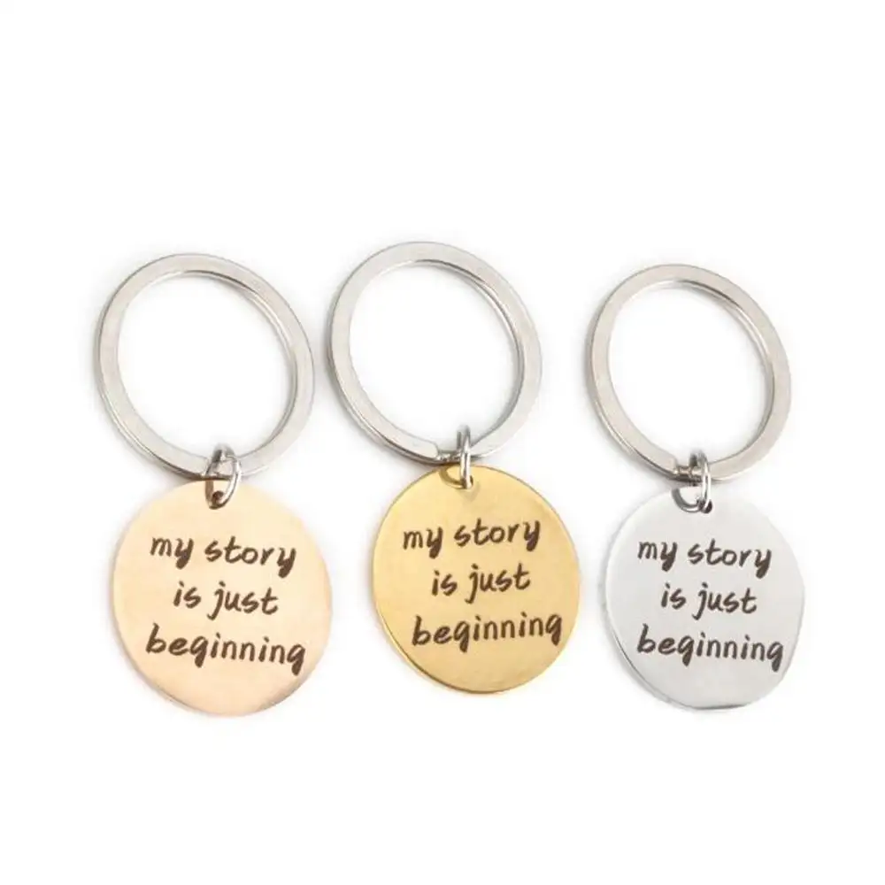 my stories is just beginning Key Chain Jewelry Compass Charm Keychain Class of Graduation Gift for Her and Him