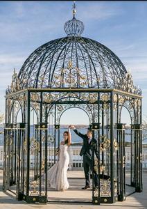 Gazebo de jardin en <span class=keywords><strong>fer</strong></span> <span class=keywords><strong>forgé</strong></span> antique <span class=keywords><strong>pas</strong></span> <span class=keywords><strong>cher</strong></span> avec toit en métal - Product Image 2