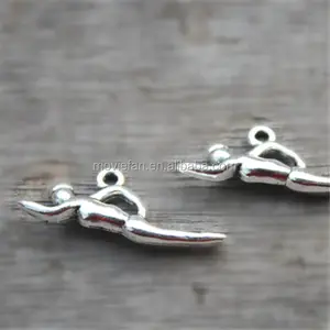 Swimming Charms Antique Tibetan Silver 3D Swimmer charm pendants Sports charms 30x11mm