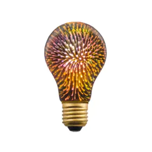 Colorful 3D Light Bulb Decorative LED Bulb Lamp Filament 4w Edison Bulb Light Colorful Decorative Lamp A60 Filament Fireworks