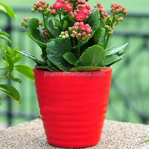 客厅花盆重量轻彩色塑料圆形塑料花盆用于家庭，花园用花/绿色植物