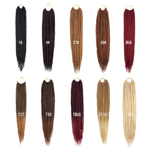 Vente chaude : Cheveux tressés en boîte de 18 pouces, style sénégalais, tresses en boîte à deux tons, expression pour les cheveux tressés en boîte - Product Image 5