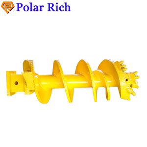 Double-head single spiral rock drilling auger