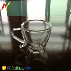 70 ml vaso <span class=keywords><strong>de</strong></span> vidrio <span class=keywords><strong>de</strong></span> doble pared taza y platillo - Product Image 2