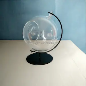 装饰透明玻璃地球仪挂空气植物玻璃容器播种机手吹制玻璃花瓶