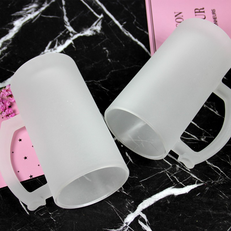 manufactory  11~18oz Sublimation Matte Color Beer Mug Wholesale Heat Transfer Colorful Bottom Sublimation beer  Mug