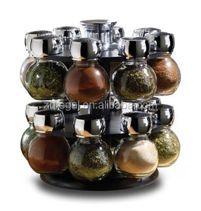 Ensemble de pots à épices en verre avec support repliable, Set de cuisine de 16 pièces - Product Image 1