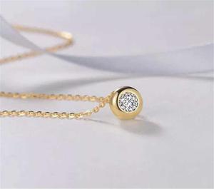Ensemble de bijoux pour femmes, pendentif en or Rose/blanc, colliers 1,0 ct, 18K, nouvelle collection - Product Image 6