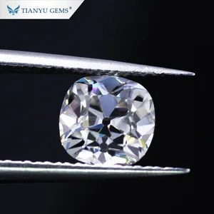 Tianyu 보석 쿠션 올드 유럽 컷 moissanite 다이아몬드 8.0mm 2ct 최고 백색 느슨한 moissanite