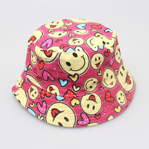 D1064 cappello da <span class=keywords><strong>pescatore</strong></span> all'aperto per bambini estivi fiori di cartone animato cappelli da <span class=keywords><strong>pescatore</strong></span> con visiera per bambini con stampa a cuore - Product Image 2