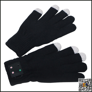 Moda My llamada pantalla táctil de teléfono inteligente tejió guantes negros, de punto guantes de bluetooth - Product Image 1