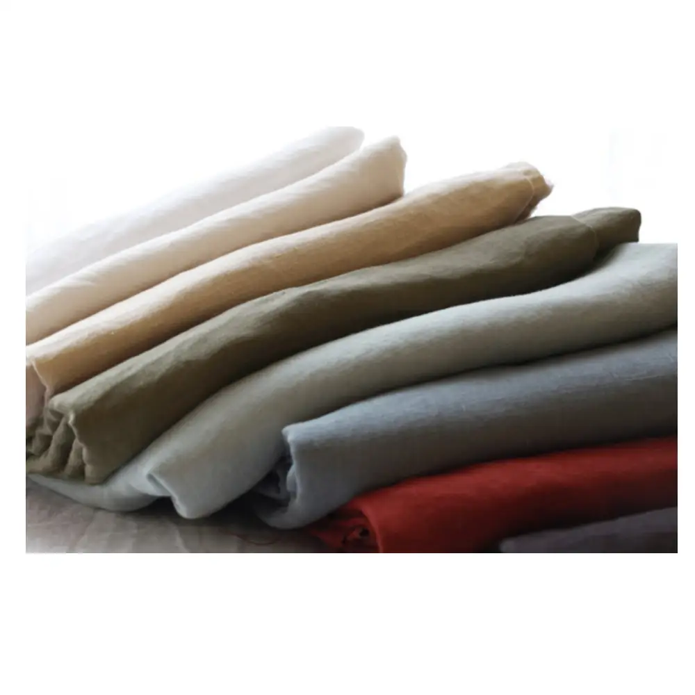Wholesale 2.8m Wide Dyed Woven Nature Pure Organic 100% Hemp Fabric for Bed Linen Clothing Bedding Fabric