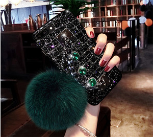 Bling Trường Hợp Điện Thoại Cho <span class=keywords><strong>iPhone</strong></span> 8 <span class=keywords><strong>7</strong></span> 6 6S Cộng Với XS X Max XR Cover Quay Lại Với Lông Bóng dây Đeo Tay Trường Hợp Điện Thoại Coque - Product Image 3