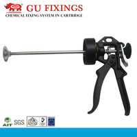 Pistolet à calfeutrer manuel en silicone de 300 ml, corps en aluminium, noir et argent, poignée pistolet, qualité industrielle, pour bricolage