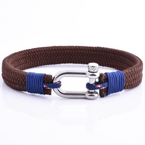 Colori fatti a mano in Nylon marrone della bandiera italiana D grillo in metallo nautico marrone corda bracciale - Product Image 2
