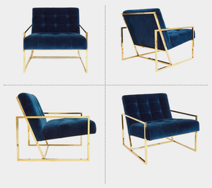 Chaise d'appoint en acier inoxydable doré, canapé simple pour la maison, l'hôtel, le restaurant, la détente, <span class=keywords><strong>fauteuil</strong></span> en tissu pour le salon, <span class=keywords><strong>vente</strong></span> chaude - Product Image 6