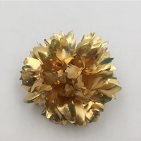 Broche œillet dorée, boutonnière coréenne, fleurs décoratives pour cadeaux de la fête des Mères, décoration intérieure en feuille d'or