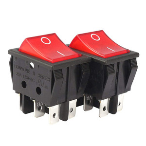 Interruptor basculante de doble Polo de encendido/apagado con botón rojo - Product Image 3