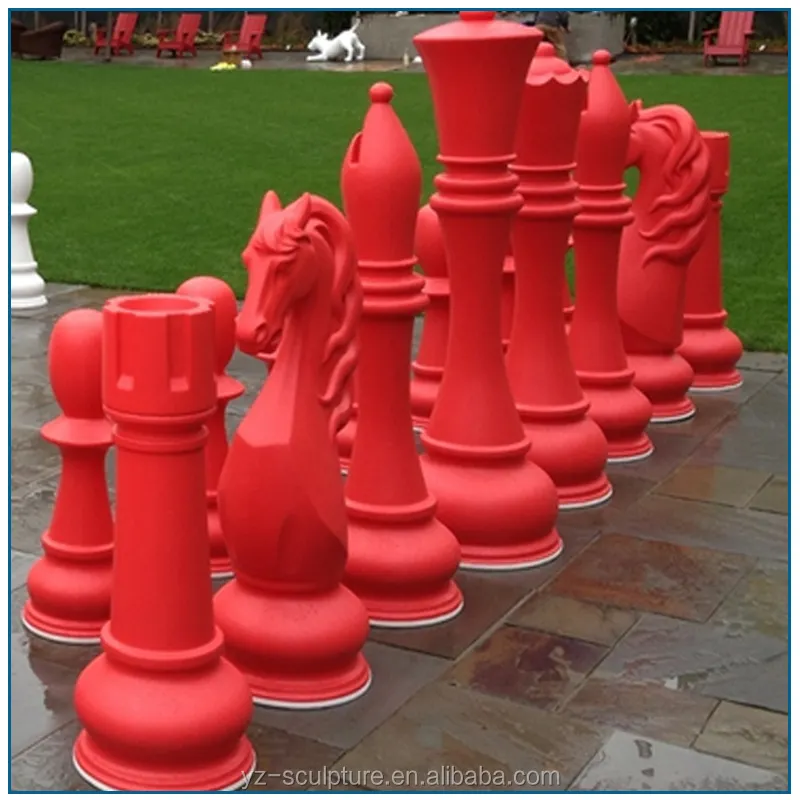 Trang trí sân vườn tóm tắt fiberglass kích thước lớn Checkers điêu khắc cho bán