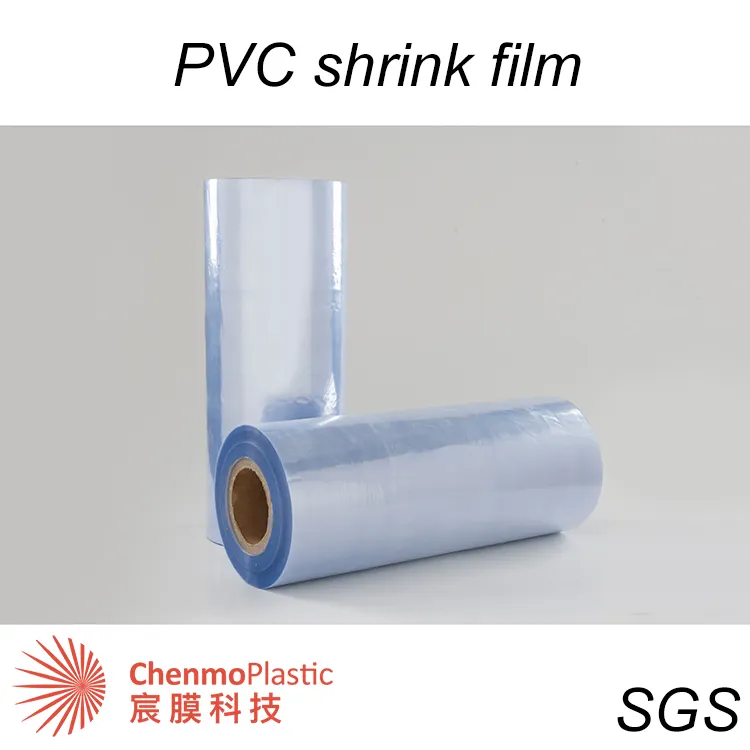 China manufacture PVC heat shrink plastic transparent film in roll or sheet