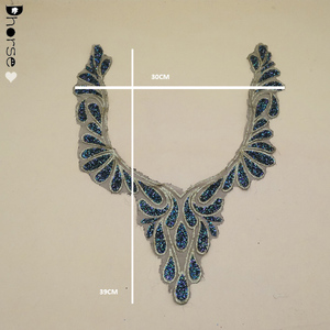 Apliques de Bordado a Máquina con Diseños Geométricos de Alta Calidad para Cuellos de Blusas y Saris - Product Image 4