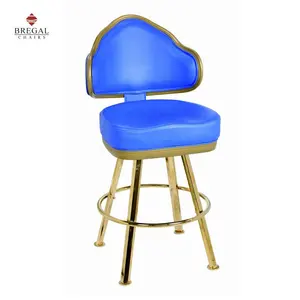 High Quality Well- Designed Automatic Reset Casino Chair with Brass Plated 4-Legs With Sliders