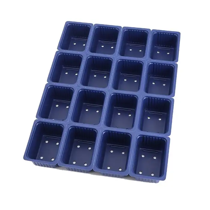 Extra strength durable 16 cells PS not coated deep plastic blister microgreen seed hydroponic trays for agriculture plant