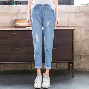 工場卸売女性素敵な女性Pants夏の学生TrousersカジュアルルースCut穴バリ新女性のジーンズのズボン