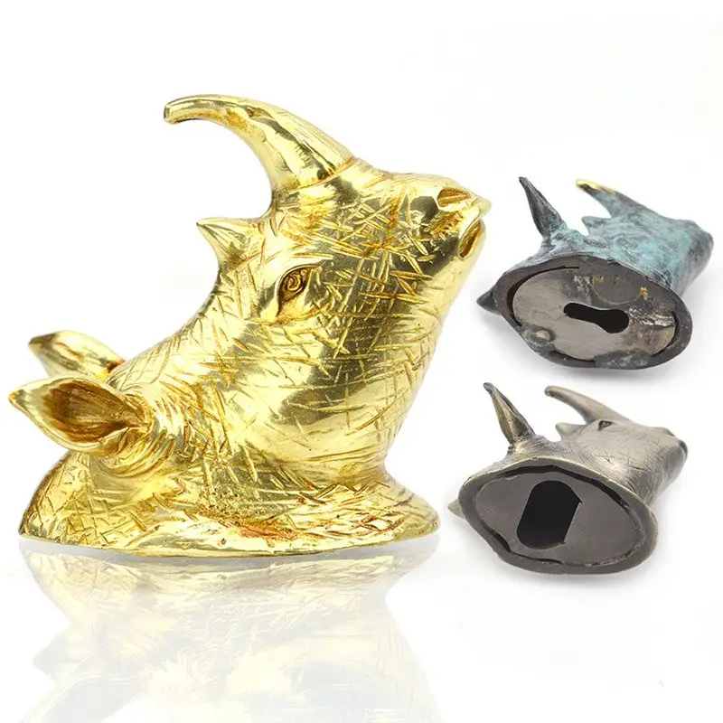 3D Metall Überzogene Gold Silber Bronze Flasche Öffner Custom Wand Tier Kopf Flasche Opener