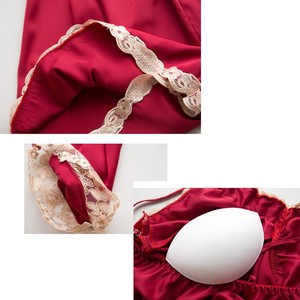 Комплект женской пижамы из 5 предметов, Шелковый пикантный топ на бретелях, шорты, ночная рубашка, штаны, нижнее белье, Повседневная Домашняя одежда, ночная рубашка, лето - Product Image 5