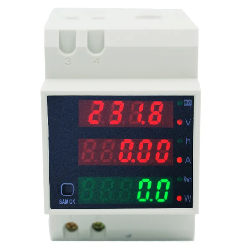 Voltmeter Digital AC 80-300V 0-10000 A Din Rel LED Voltase Energi Meteran Arus Voltase Voltmeter Ammeter D52-2047