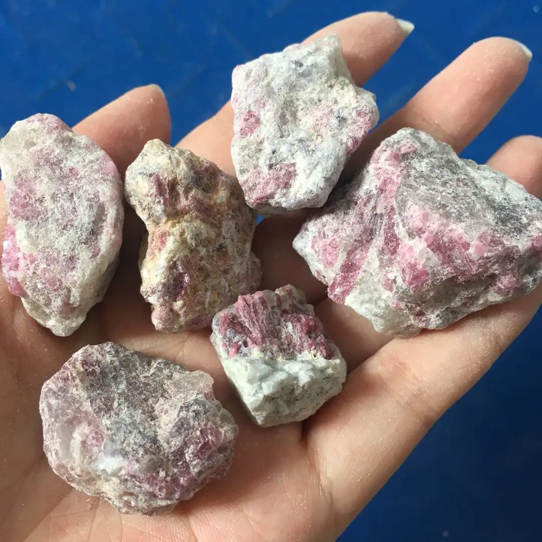 Piedra preciosa de turmalina rosa, sandía rugosa, turmalina, en oferta