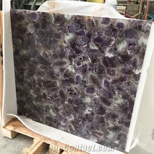 Phật sơn bán buôn truy cập hàng đầu lớn màu tím thạch anh tím slab gạch