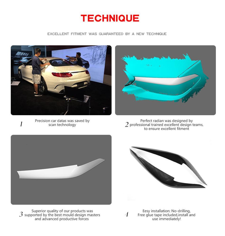 Paupières Phares Sourcils ABS Brillant BMW Série 5 G30 G31 2017-2021 - Gloss Black