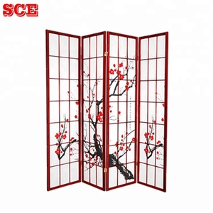 ฉากกั้นห้องพับได้ลายดอกซากุระทันสมัย พร้อมแผงไม้ฉลุลายเลเซอร์ สำหรับห้องนั่งเล่นหรือสวน - Product Image 2