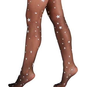 Collant con stampa stella taglie forti: collant trasparenti con motivo a vita con Design <span class=keywords><strong>celeste</strong></span> All-Over, comodi collant elasticizzati - Product Image 4